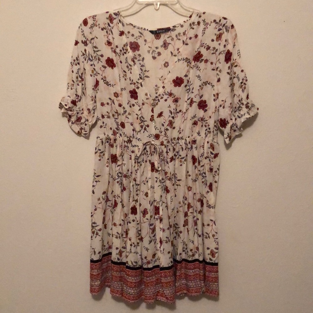 SHEIN floral v-neck dress